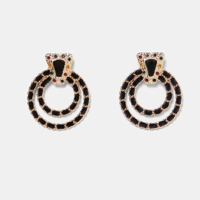 Best lady Fashion ZA Resin Drop Earring For Women Wedding Jewelry Boho Elegant Shiny Dangle Statement Earrings Christmas Gifts