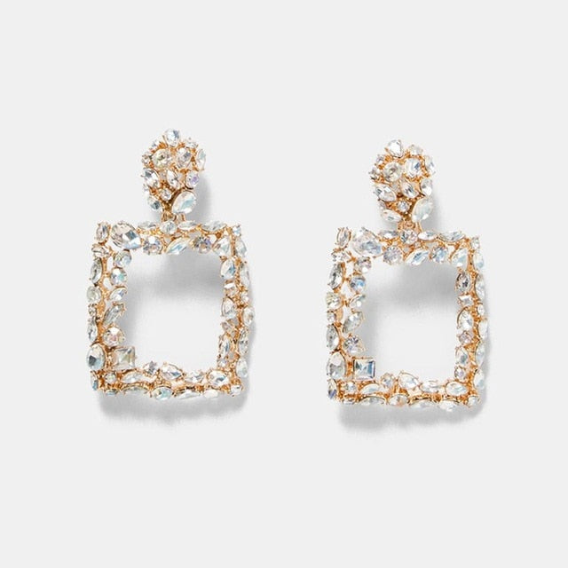 Best lady Fashion ZA Resin Drop Earring For Women Wedding Jewelry Boho Elegant Shiny Dangle Statement Earrings Christmas Gifts