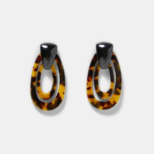 Best lady Fashion ZA Resin Drop Earring For Women Wedding Jewelry Boho Elegant Shiny Dangle Statement Earrings Christmas Gifts