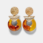 Best lady Fashion ZA Resin Drop Earring For Women Wedding Jewelry Boho Elegant Shiny Dangle Statement Earrings Christmas Gifts