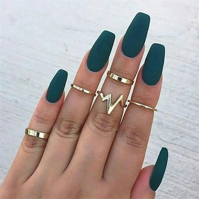 FAMSHIN 15Pcs/Set Fashion Vintage Ring Set Femme Stone Silver Midi Finger Rings Boho Women Jewelry Knuckle Ring Set Jewelry Gift