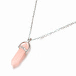 Hot sale Hexagonal Column Quartz Necklaces Pendants Fashion Natural Stone Bullet Pink Crystal Pendant Necklace For Women Jewelry