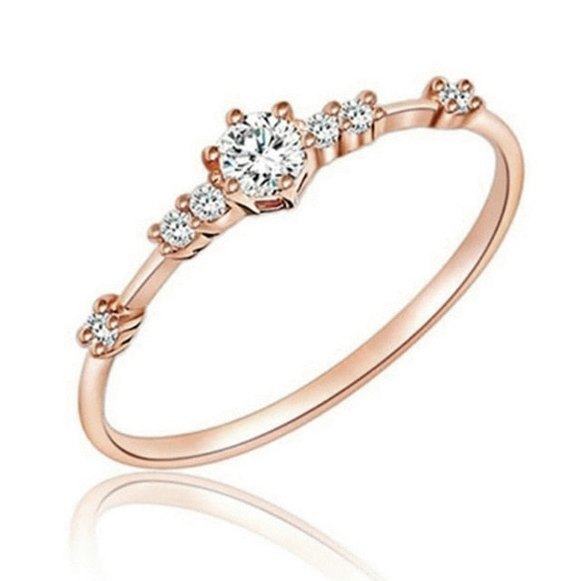 HOMOD 2019 New Fashion Women Ring Finger Jewelry Rose Gold /Sliver /Gold Color Rhinestone Crystal Rings 4/5/6/7/8/9/10/11 Size