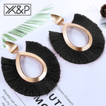 X&P Bohemian Big Tassel Drop Earrings For Women Lady Female Fringe Handmade Brincos Statement Fashion Woman Earring 2018 Jewelry