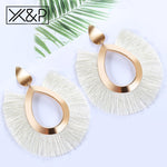 X&P Bohemian Big Tassel Drop Earrings For Women Lady Female Fringe Handmade Brincos Statement Fashion Woman Earring 2018 Jewelry