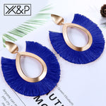 X&P Bohemian Big Tassel Drop Earrings For Women Lady Female Fringe Handmade Brincos Statement Fashion Woman Earring 2018 Jewelry