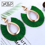 X&P Bohemian Big Tassel Drop Earrings For Women Lady Female Fringe Handmade Brincos Statement Fashion Woman Earring 2018 Jewelry