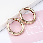 Simple fashion gold color Silver plated geometric big round earrings for women fashion big hollow drop earrings jewelry