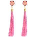 Black Crystal Flower Fringe Earings Earing Geometric Long Dangle Tassel Earrings For Women 2018 Fashion Jewelry Oorbellen Gift