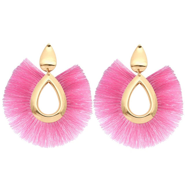 Black Crystal Flower Fringe Earings Earing Geometric Long Dangle Tassel Earrings For Women 2018 Fashion Jewelry Oorbellen Gift