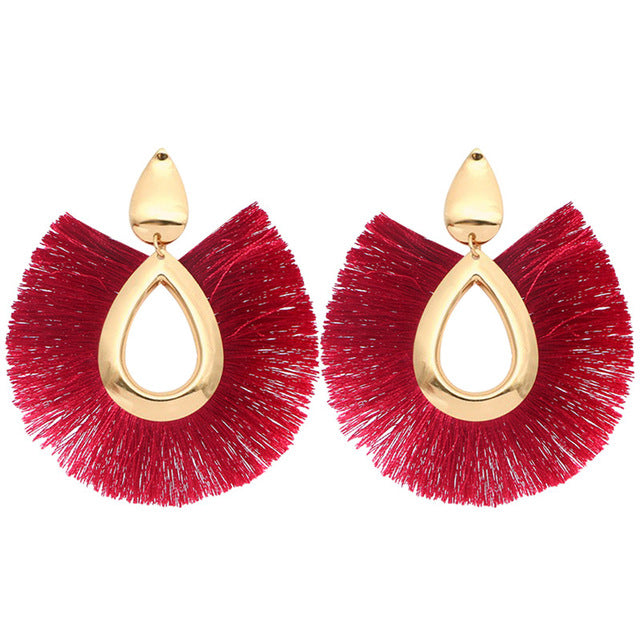 Black Crystal Flower Fringe Earings Earing Geometric Long Dangle Tassel Earrings For Women 2018 Fashion Jewelry Oorbellen Gift