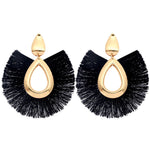 Black Crystal Flower Fringe Earings Earing Geometric Long Dangle Tassel Earrings For Women 2018 Fashion Jewelry Oorbellen Gift