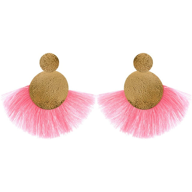 Black Crystal Flower Fringe Earings Earing Geometric Long Dangle Tassel Earrings For Women 2018 Fashion Jewelry Oorbellen Gift