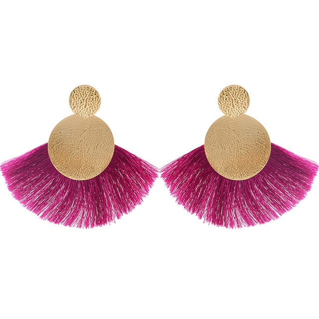 Black Crystal Flower Fringe Earings Earing Geometric Long Dangle Tassel Earrings For Women 2018 Fashion Jewelry Oorbellen Gift