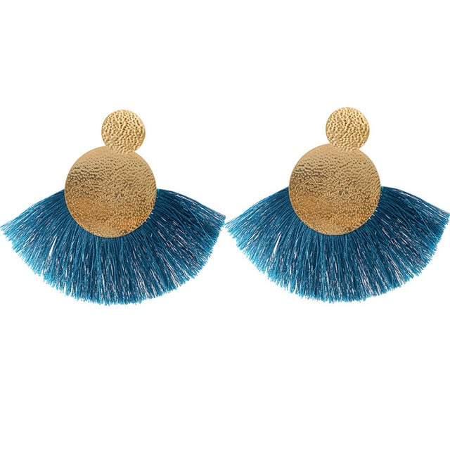 Black Crystal Flower Fringe Earings Earing Geometric Long Dangle Tassel Earrings For Women 2018 Fashion Jewelry Oorbellen Gift