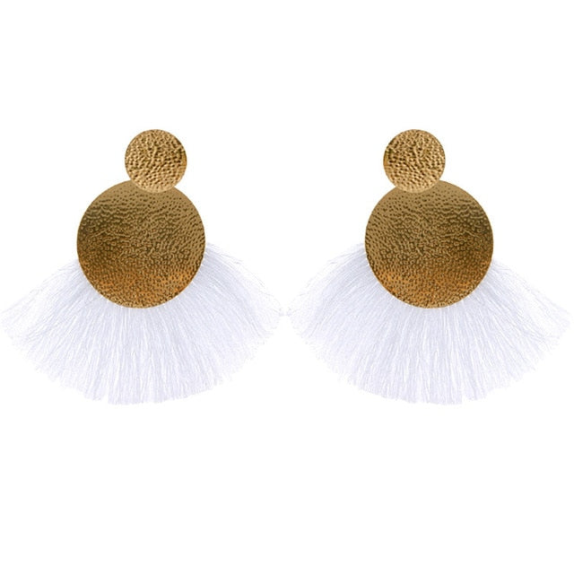 Black Crystal Flower Fringe Earings Earing Geometric Long Dangle Tassel Earrings For Women 2018 Fashion Jewelry Oorbellen Gift