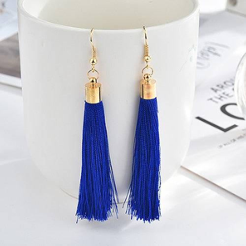 Black Crystal Flower Fringe Earings Earing Geometric Long Dangle Tassel Earrings For Women 2018 Fashion Jewelry Oorbellen Gift