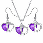 FAMSHIN 2018 Sell like Hot Cakes 6 colors Top Class lady Fashion Heart Pendant Necklace Crystal jewelry New Girls Women Jewelry