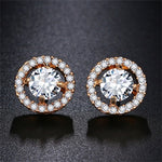 ALIUTOM 925 Sterling Sliver Fashion Jewelry 8MM Round 2 Carat Cubic Zirconia Silver Stud Earrings for Women