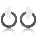 2018 Fashion Jewelry Leopard Acrylic Resin Oval Dangle Earrings For Women Geometry Big Circle Square Earrings Acetate Brincos