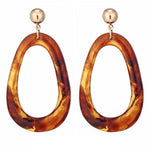 2018 Fashion Jewelry Leopard Acrylic Resin Oval Dangle Earrings For Women Geometry Big Circle Square Earrings Acetate Brincos