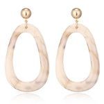 2018 Fashion Jewelry Leopard Acrylic Resin Oval Dangle Earrings For Women Geometry Big Circle Square Earrings Acetate Brincos