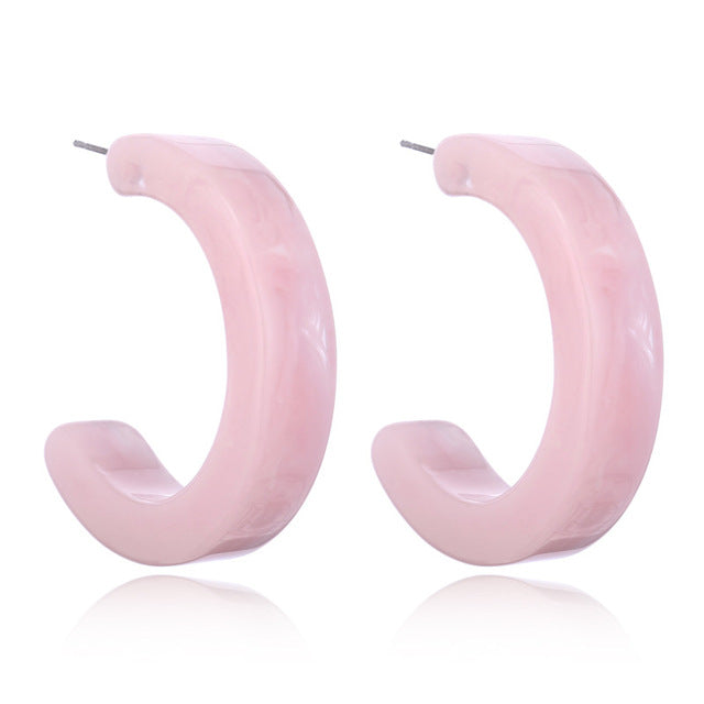 2018 Fashion Jewelry Leopard Acrylic Resin Oval Dangle Earrings For Women Geometry Big Circle Square Earrings Acetate Brincos