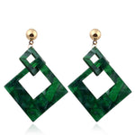 2018 Fashion Jewelry Leopard Acrylic Resin Oval Dangle Earrings For Women Geometry Big Circle Square Earrings Acetate Brincos