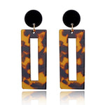 2018 Fashion Jewelry Leopard Acrylic Resin Oval Dangle Earrings For Women Geometry Big Circle Square Earrings Acetate Brincos