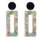 2018 Fashion Jewelry Leopard Acrylic Resin Oval Dangle Earrings For Women Geometry Big Circle Square Earrings Acetate Brincos