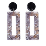 2018 Fashion Jewelry Leopard Acrylic Resin Oval Dangle Earrings For Women Geometry Big Circle Square Earrings Acetate Brincos