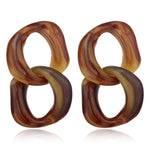 2018 Fashion Jewelry Leopard Acrylic Resin Oval Dangle Earrings For Women Geometry Big Circle Square Earrings Acetate Brincos