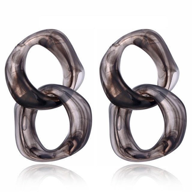 2018 Fashion Jewelry Leopard Acrylic Resin Oval Dangle Earrings For Women Geometry Big Circle Square Earrings Acetate Brincos