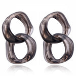 2018 Fashion Jewelry Leopard Acrylic Resin Oval Dangle Earrings For Women Geometry Big Circle Square Earrings Acetate Brincos