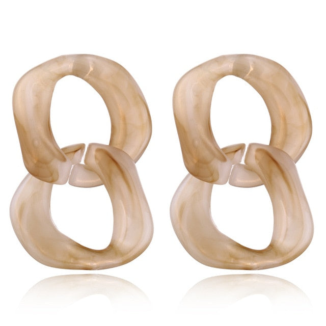 2018 Fashion Jewelry Leopard Acrylic Resin Oval Dangle Earrings For Women Geometry Big Circle Square Earrings Acetate Brincos