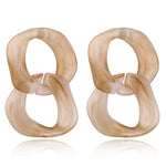 2018 Fashion Jewelry Leopard Acrylic Resin Oval Dangle Earrings For Women Geometry Big Circle Square Earrings Acetate Brincos