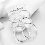 Hesiod Fashion New 6 Pairs/Set Gold Silver Small Big Circle Hoop Earrings for Women Steampunk Round Earring Sets