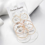 Hesiod Fashion New 6 Pairs/Set Gold Silver Small Big Circle Hoop Earrings for Women Steampunk Round Earring Sets