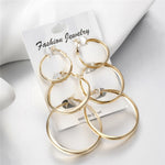 Hesiod Fashion New 6 Pairs/Set Gold Silver Small Big Circle Hoop Earrings for Women Steampunk Round Earring Sets