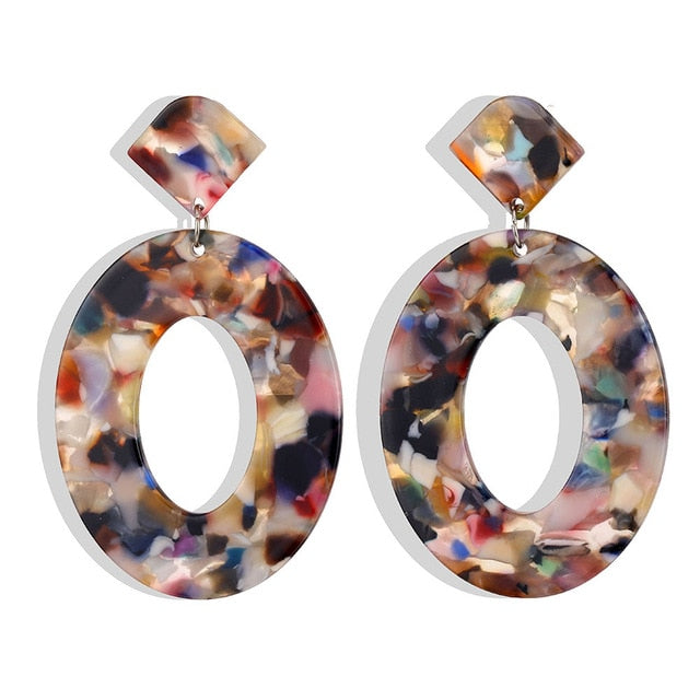 FAMSHIN 2019 Best selling NEW Women Fashion Simple Gold Silver Black Stud Earring Punk Rock Retro Circle Earring Piercing