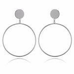 FAMSHIN 2019 Best selling NEW Women Fashion Simple Gold Silver Black Stud Earring Punk Rock Retro Circle Earring Piercing
