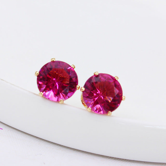 2019 new fashion brand jewelry crystal stud earrings for women tiny simple crown earrings Christmas gift