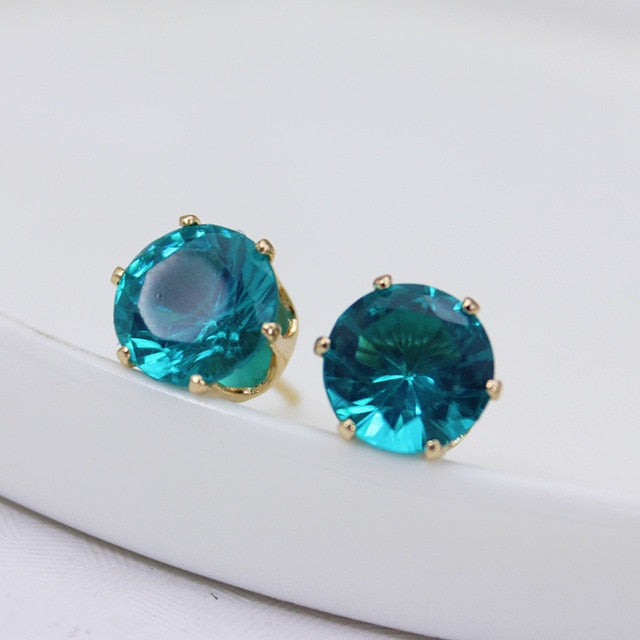 2019 new fashion brand jewelry crystal stud earrings for women tiny simple crown earrings Christmas gift