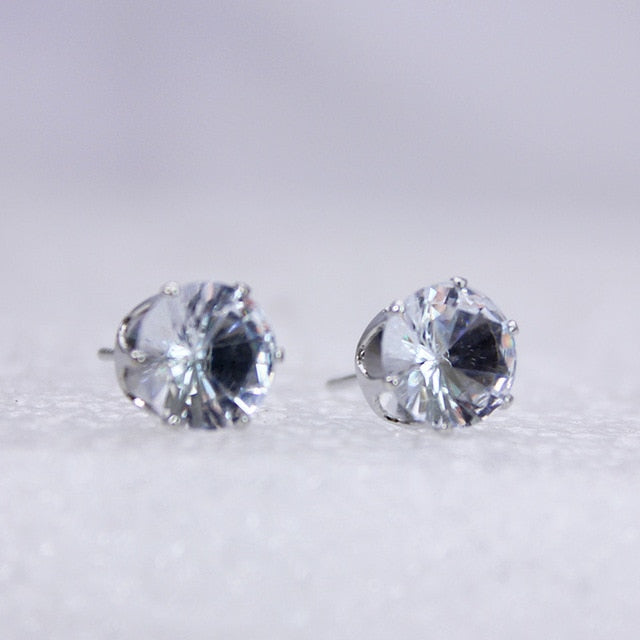 2019 new fashion brand jewelry crystal stud earrings for women tiny simple crown earrings Christmas gift