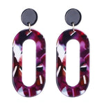 2018 Fashion Jewelry Leopard Acrylic Resin Oval Dangle Earrings For Women Geometry Big Circle Square Earrings Acetate Brincos