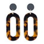 2018 Fashion Jewelry Leopard Acrylic Resin Oval Dangle Earrings For Women Geometry Big Circle Square Earrings Acetate Brincos