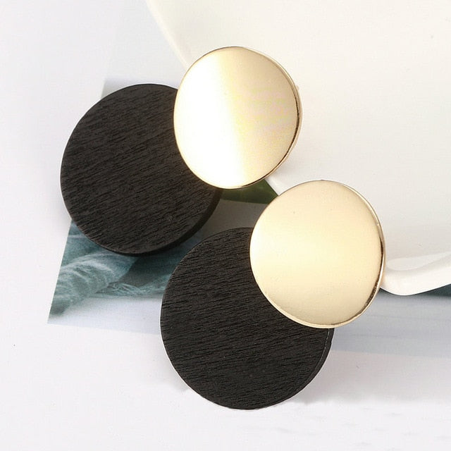 LOVBEAFAS Statement Earrings 2019 Fashion Metal Earrings For Women Gold And Silver Jewelry Simple Vintage Drop Dangle Earrings