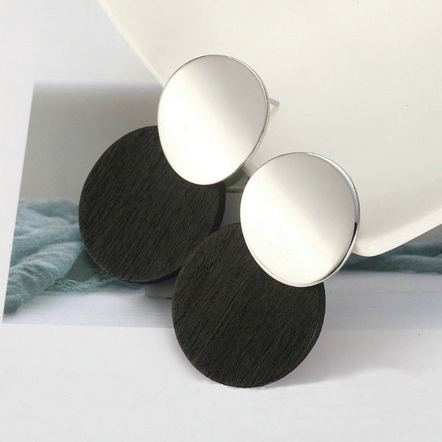 LOVBEAFAS Statement Earrings 2019 Fashion Metal Earrings For Women Gold And Silver Jewelry Simple Vintage Drop Dangle Earrings