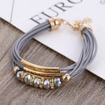 Bracelet Wholesale 2019 New Fashion Jewelry Leather Bracelet for Women Bangle Europe Beads Charms Gold Bracelet Christmas Gift