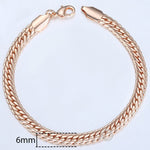 20cm Bracelets For Women Men 585 Rose Gold Curb Snail Foxtail Venitian Link Chains Men's Bracelets Fashion Jewelry Gifts KCBB1